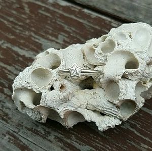 SPINNING Sterling Silver Star Ring with Clear CZ